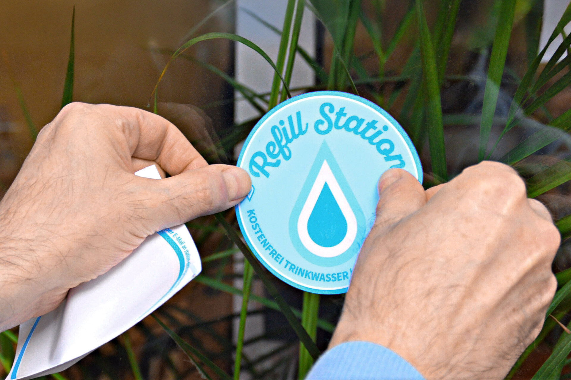 Aufkleber der Initiative Refill Berlin