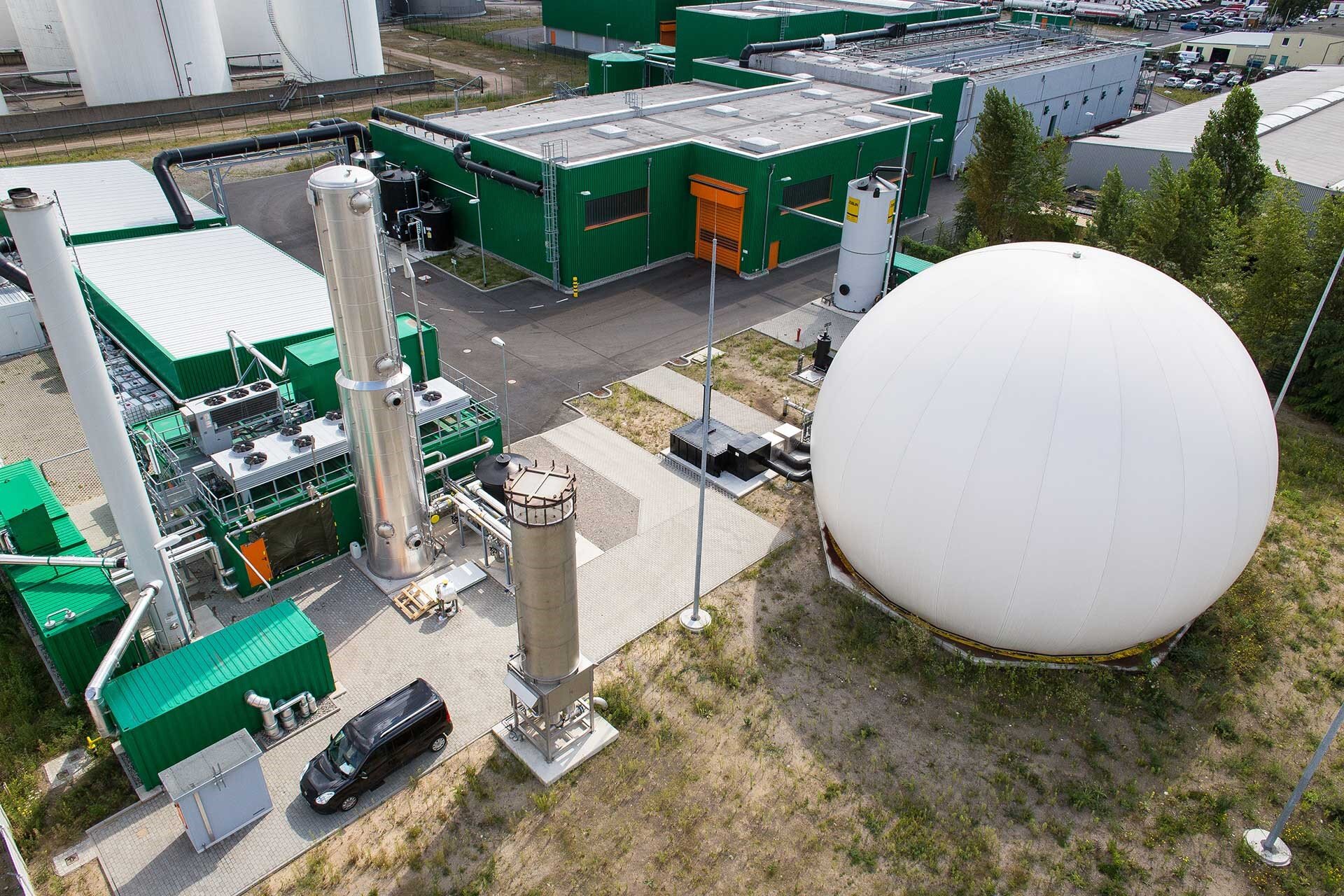 Biogasanlage der BSR von oben